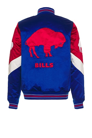 NFL Bills Throw It Back Heavyweight Satin Jacket Mitchell & Ness