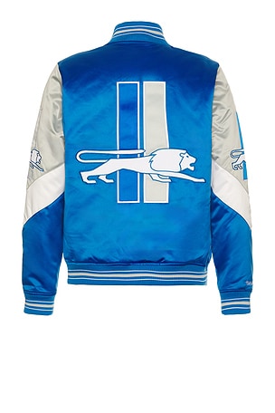 NFL Lions Throw It Back Heavyweight Satin Jacket Mitchell & Ness
