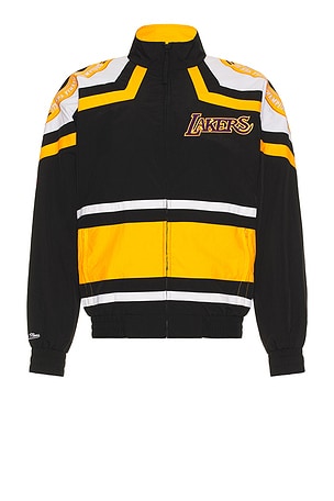 Mitchell & Ness NBA Lakers Throw It Back Windbreaker in Black. Size XL/1X. Also