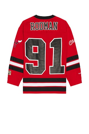 Mitchell & Ness NBA Bulls Dennis Rodman Maxxed Out Jersey in Red. Size XL/1X. Also