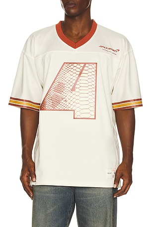 Mitchell & Ness x McLaren Formula 1 Norris Legacy Jersey in Cream. Size XL/1X. Also