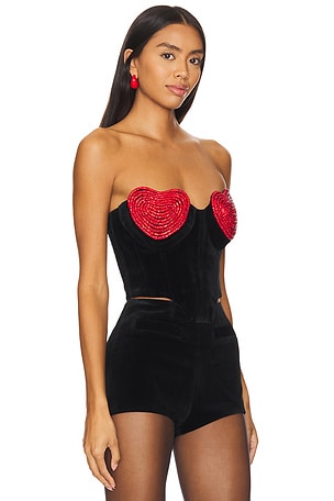 MARIANNA SENCHINA Red Heart Top in Black