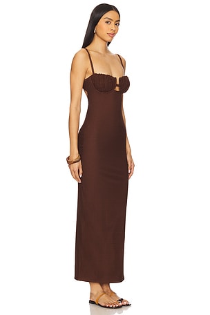 Montce x REVOLVE Petal Long Slip Dress in Chocolate