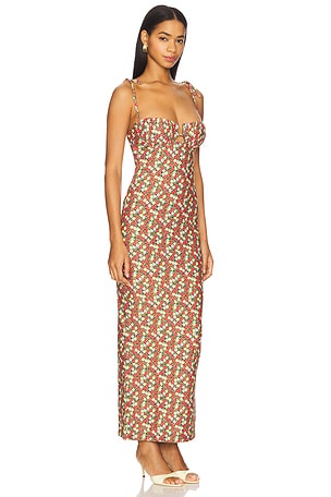 Montce Swim Petal Long Slip Dress in Red,Yellow