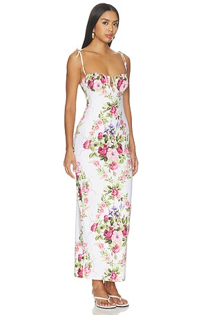 Montce Petal Long Slip Dress in White