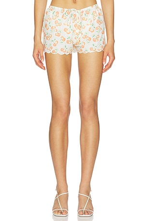 X Elsa Hosk Scalloped Low-rise Drawstring Short Montce