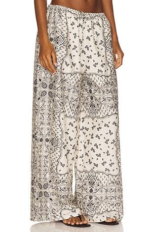 Montce Drawstring Wide Leg Pant in Ivory