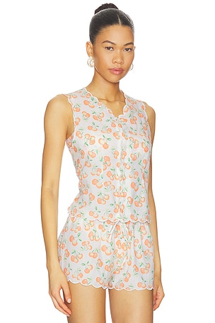 Montce X Elsa Hosk Scalloped Vest Top in Cream