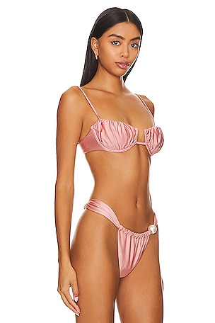 Montce Swim Petal Bikini Top in Rose