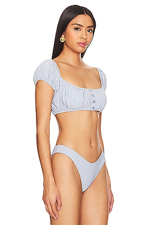 Montce Swim X Olivia Culpo Bandita Bikini Top in Blue