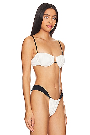 Montce X Olivia Culpo Petal Bikini Top in Cream