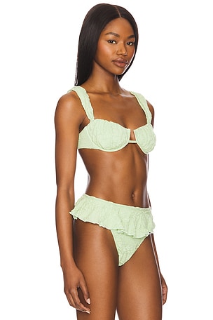 Montce Petal Bella Strap Bikini Top in Mint