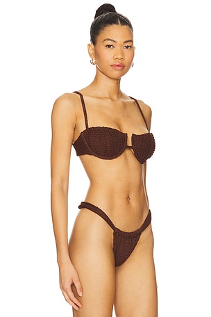 Montce x REVOLVE Petal Bikini Top in Chocolate