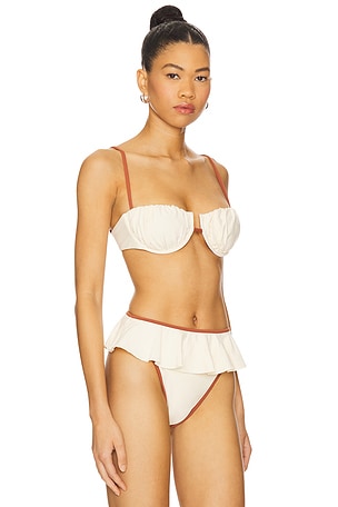 Montce Swim Petal Bikini Top in Cream