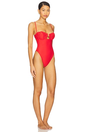 Montce Petal One Piece in Red