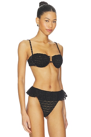 Montce Petal Bikini Top in Black