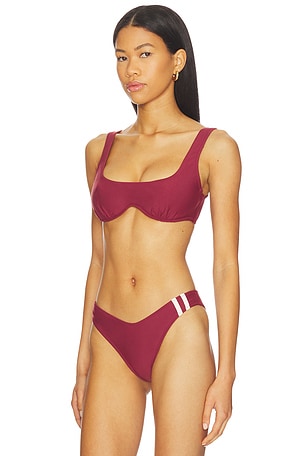 Montce Sporty Kaia Bikini Top in Burgundy