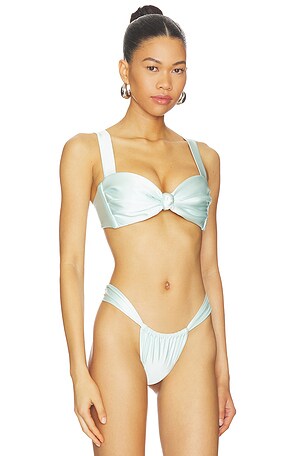 Montce x Elsa Hosk Hayden Bikini Top in Baby Blue. Size S. Also
