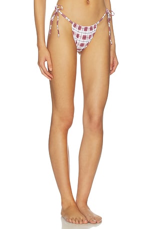 Montce Brasil Scrunch Side Tie Bikini Bottom in Burgundy