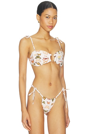 Montce Tori Ties Bandeau Bikini Top in Cream