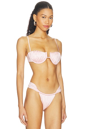 Montce Petal Bikini Top in Pink. Size M. Also