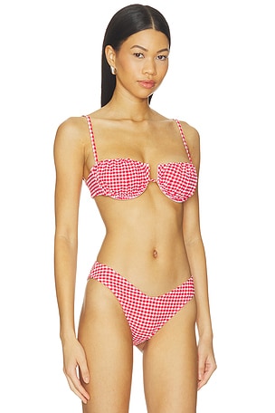 Montce Petal Bikini Top in Red