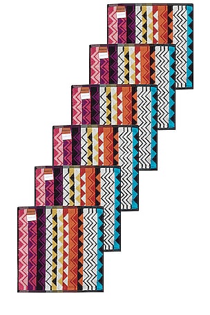 Missoni Home Giacomo Face Towel 6 Piece Set in Fuchsia