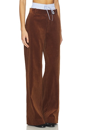 Monse Double Waistband Pant in Brown