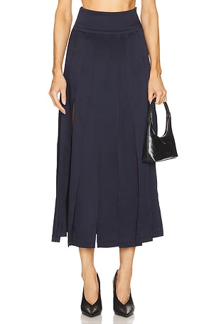 Monse Panel Fringe Skirt in Blue. Size 2. Also