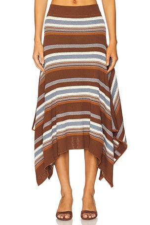 Striped Jacquard Cascade Midi Skirt Monse