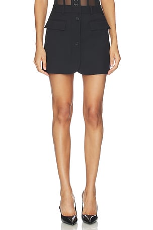 Deconstructed Tailored Mesh Corset Mini Skirt Monse