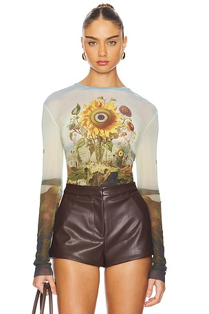 Printed Mesh Top Monse