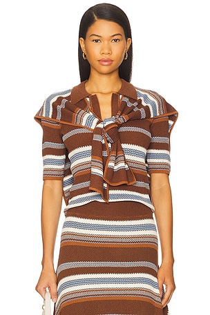 Striped Jacquard Top And Scarf Monse