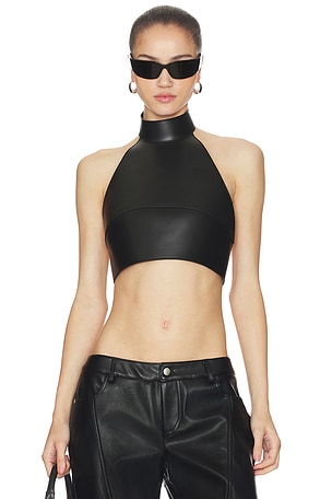 Buckled Leather Bustier Top Monse