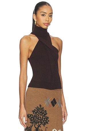 Monse Twist Front Top in Brown