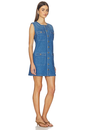 MOTHER The Stashed Picky Mini Dress in Blue