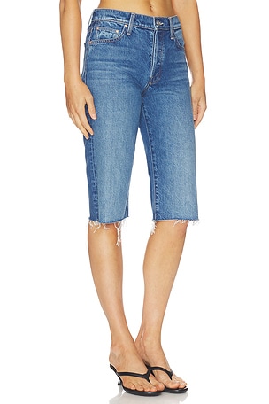 MOTHER The Kick It Half N Half Fray Short in Blue
