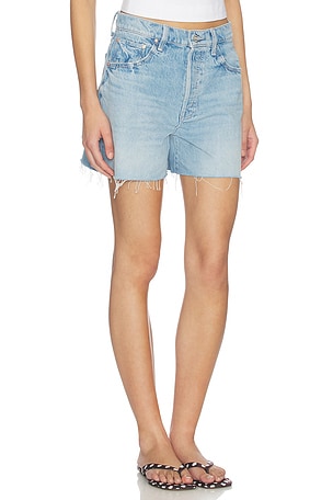 MOTHER The Extra Mile Short Fray in Blue
