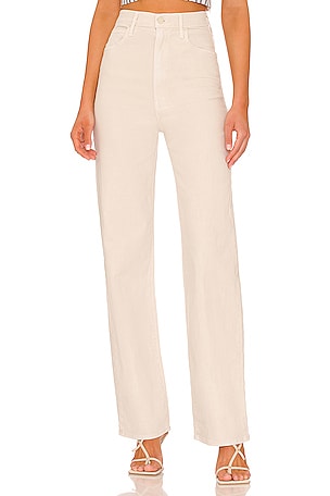 MOTHER High Waisted Tunnel Vision Sneak in Chalk It Up | REVOLVE