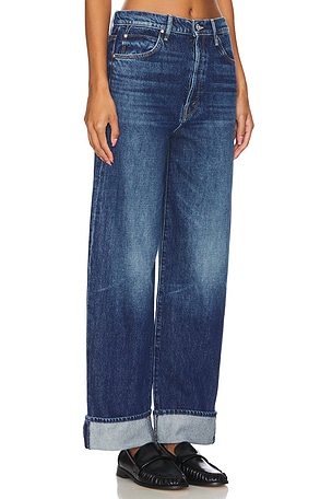 MOTHER The Spitfire Nerdy Cuff Jeans in Denim-Dark