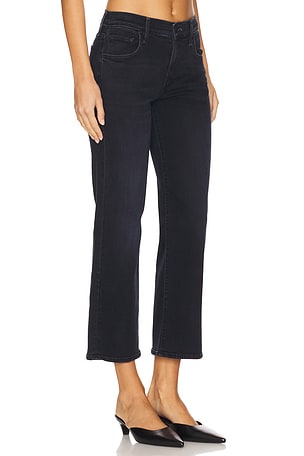 MOTHER Petite Lil' Mid Rise Zip Rambler in Night in Denim-Dark