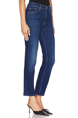 MOTHER The Mid Rise Rider Flood Jeans in Denim-Dark