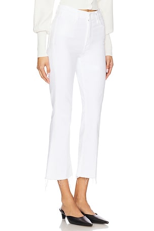 MOTHER Petite Lil' Hustler Ankle Fray Jeans in Ivory