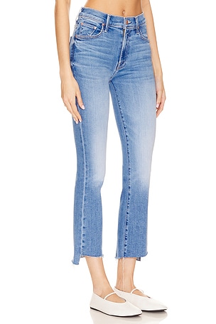MOTHER Petite Lil' Insider Crop Step Fray in Blue. Size 34P. Also