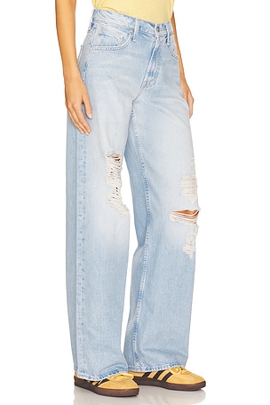 MOTHER The Spinner Zip Sneak Jeans in Blue