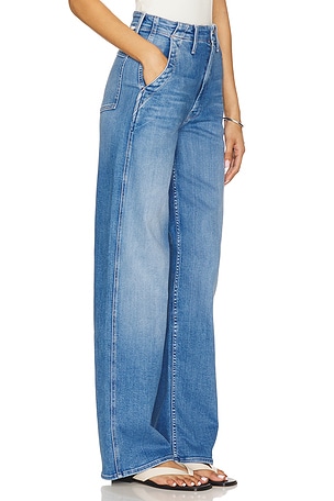 MOTHER The Major Prep Zip Sneak Jeans in Blue. Size 34. Also