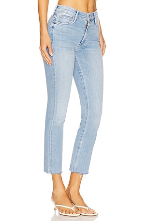 MOTHER The Mid Rise Dazzler Ankle Fray in Blessing in Blue
