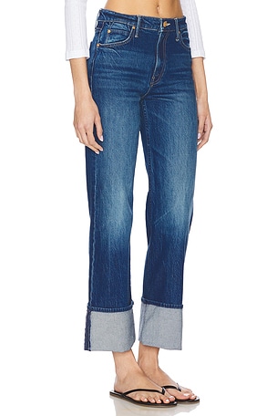 MOTHER The Checkerboard Duster Flood Cuff Jeans in Blue