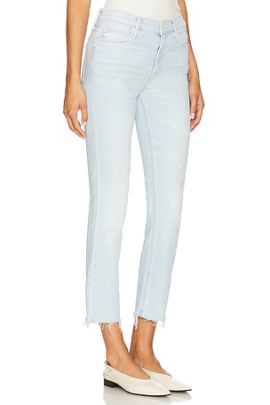 MOTHER The Mid Rise Dazzler Crop Fray Jeans in Blue