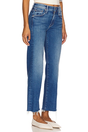 MOTHER The Rambler Zip Ankle Fray Jeans in Blue